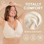 Seamless Front Closure Bra for Women | Cross Back Support Shaping Bra with Comfort Lift