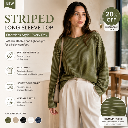 Women's Selected Loose Long-Sleeve Top