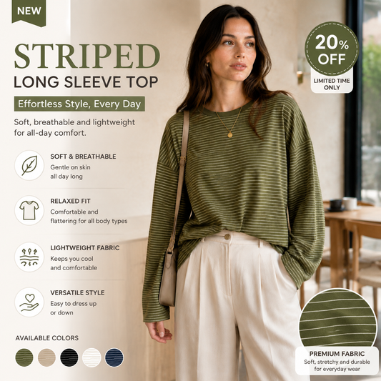 Women's Selected Loose Long-Sleeve Top