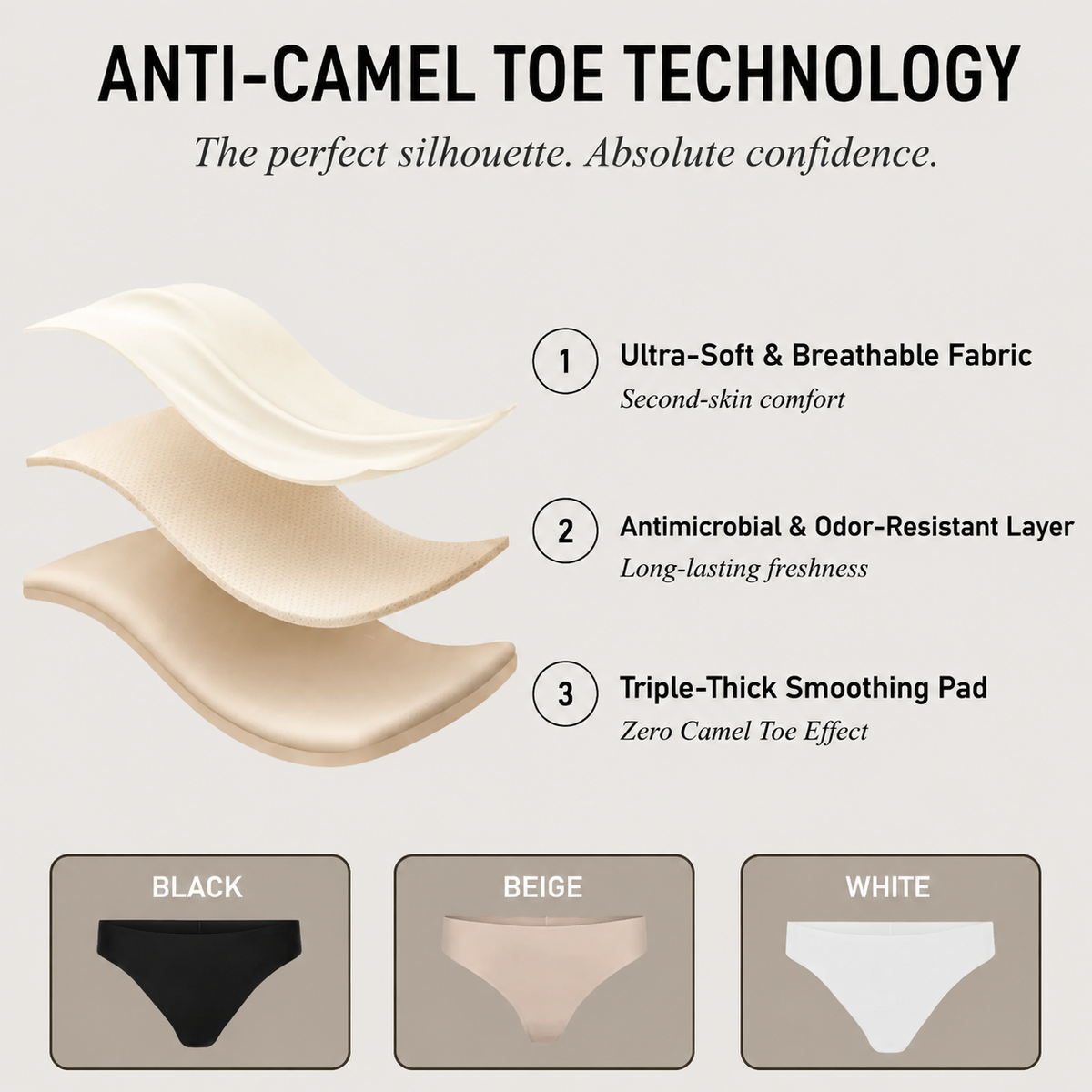 Culotte Invisible Sans Couture pour Femme | Sous-vêtement Anti Camel Toe Invisible Sous les Leggings et Vêtements Serrés