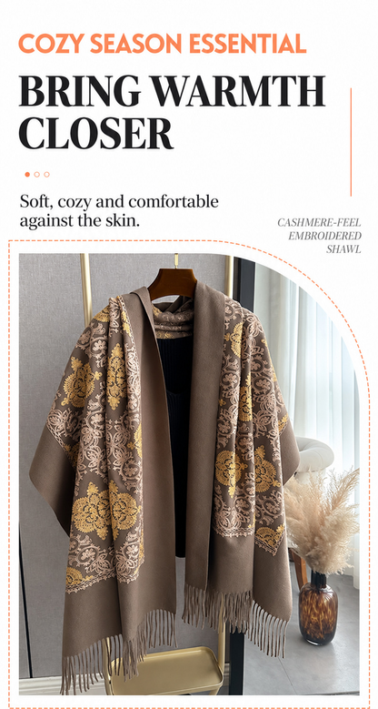 FALL & WINTER NEW ARRIVAL ONE WRAP. THREE WAYS TO WEAR. SAVE UP TO 50% Paisley Embroidered Shawl | Oversized Winter Wrap