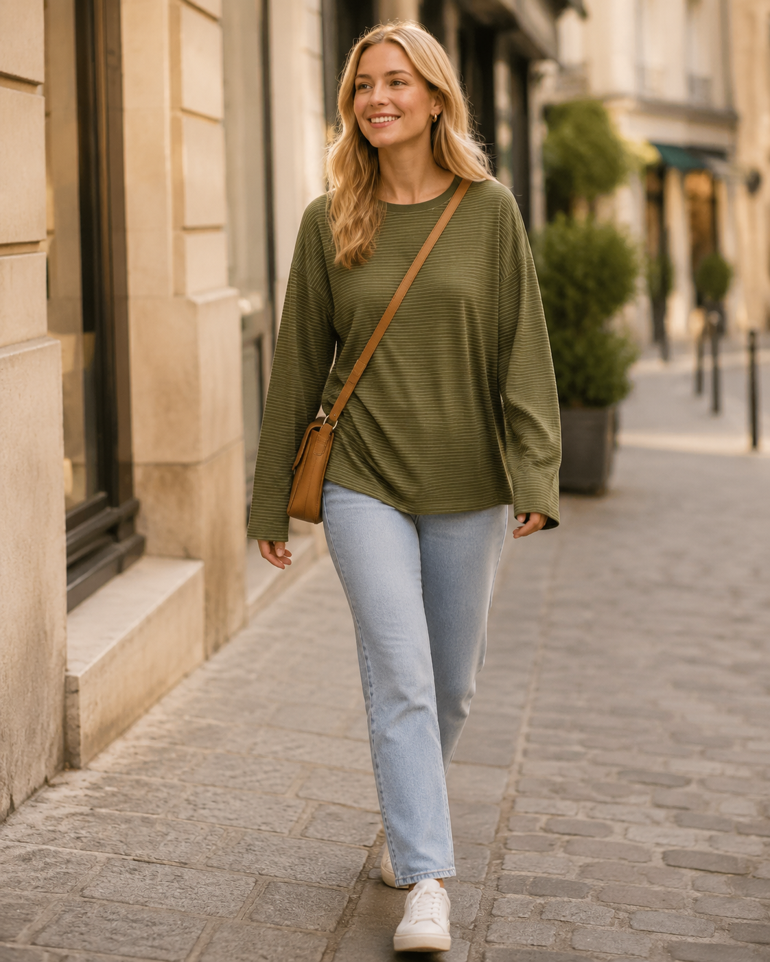 Women's Selected Loose Long-Sleeve Top