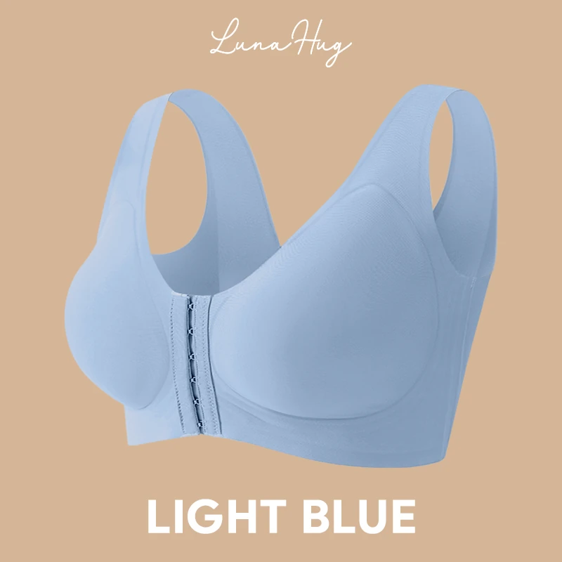 LunaHug - Seamless Front Buckle Cross Back Shaping Bra For Seniors