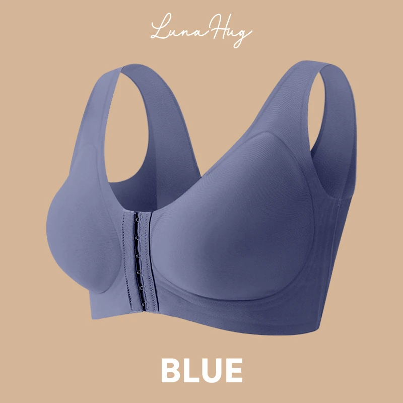 LunaHug - Seamless Front Buckle Cross Back Shaping Bra For Seniors