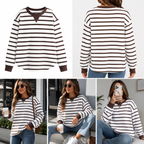 Women’s Relaxed Striped Long Sleeve Top