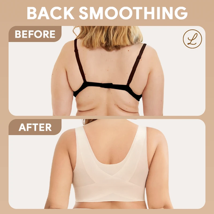 Seamless Front Closure Bra for Women | Cross Back Support Shaping Bra with Comfort Lift