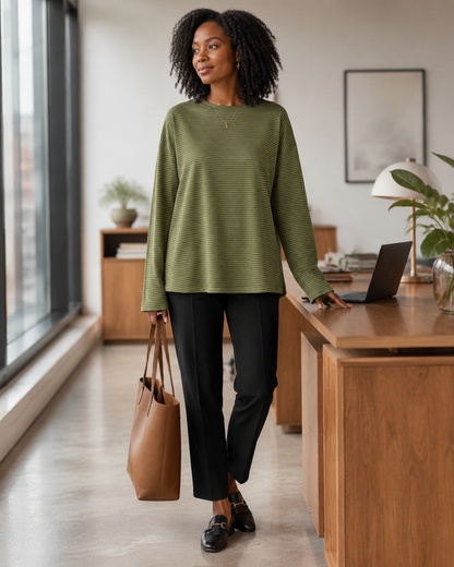 Women's Selected Loose Long-Sleeve Top