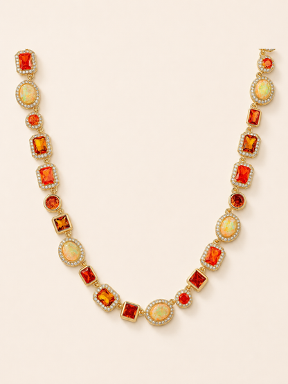 Baokang Sunset Glow Gemstone Necklace