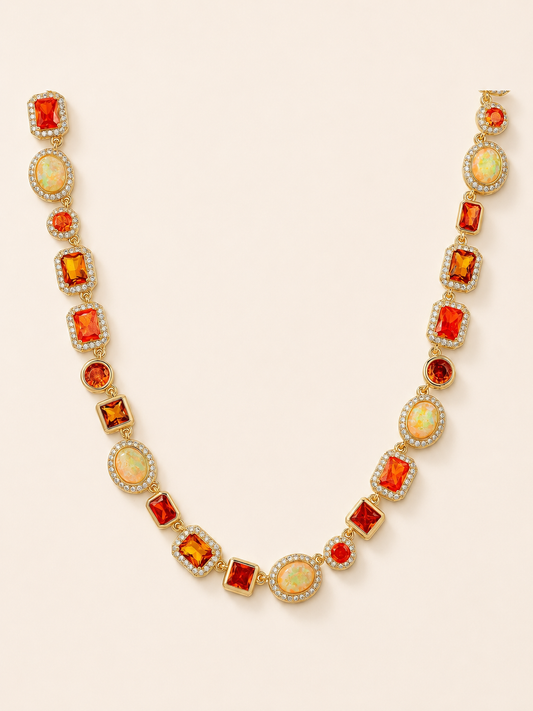 Baokang Sunset Glow Gemstone Necklace