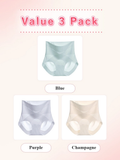 3-7 pack shaping high-waisted underwear, cross-over tummy control, seamless cooling fabric.