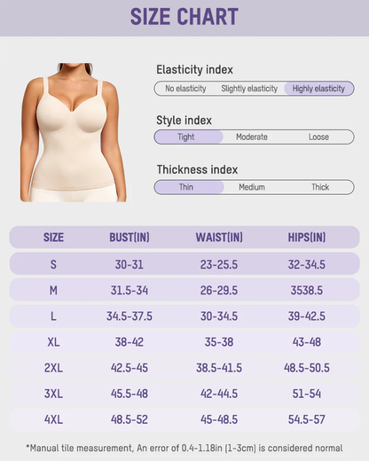 V-Neck Built-In Bra Shaping Cami