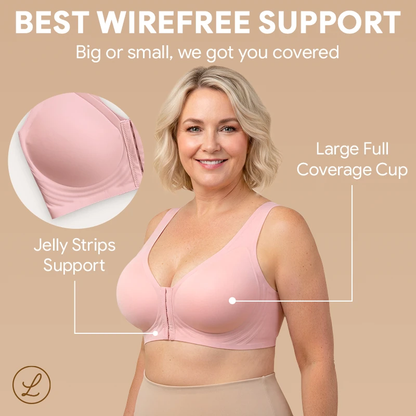 Seamless Front Closure Bra for Women | Cross Back Support Shaping Bra with Comfort Lift