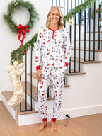 Family Matching Christmas Pajamas Gnome Print White